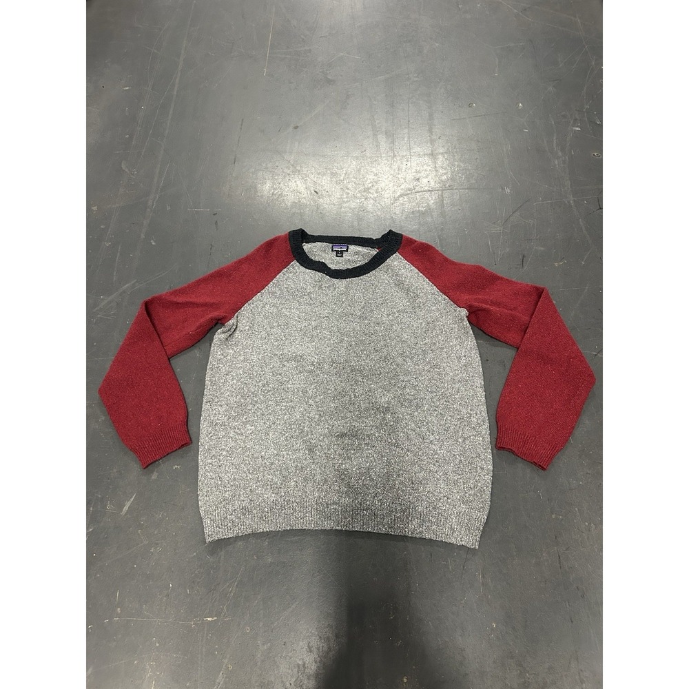 Patagonia Men's Loislee Crewneck Sweater Gray/Red Size Large Pullover‎ Outdoors